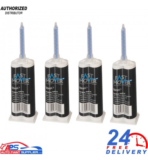 4x Fast Mover FMT6340 2K PU Plastic Repair Cartridge 50ml – Quick Set